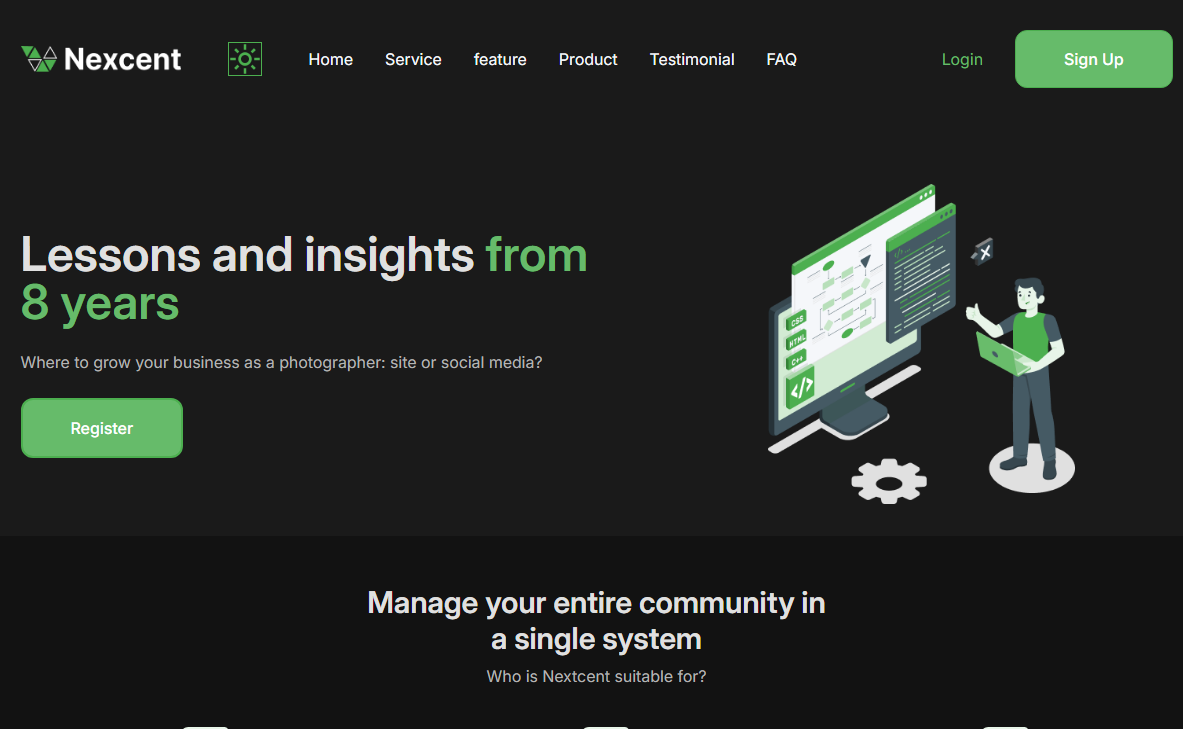 Nexcent Landing Page